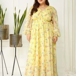 Miss Chase A+ Yellow Printed A-Line Dress-picture-17