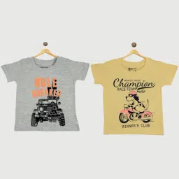 Bodycare Kids Grey & Yellow Printed T-Shirt (Pack Of 2)-image-39