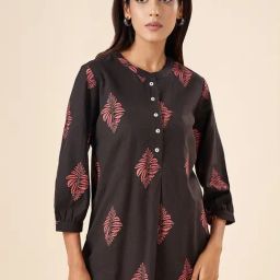 Akkriti by Pantaloons Black Cotton Printed Tunic-image-19