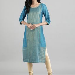 Aurelia Women Blue Geometric Thread Work Kurta-picture-42