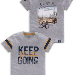 Codez Kids Grey Printed T-Shirt (Pack Of 2)-image-35