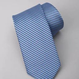 Louis Philippe Blue Polyester Embroidered Tie-image-60