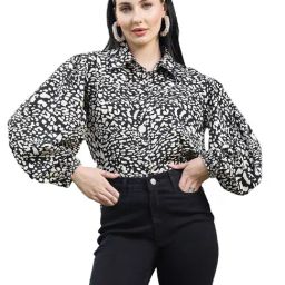 Melon by PlusS Black & Beige Printed Casual Shirt-image-33