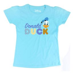 Disney by Wear Your Mind Girls Blue & Yellow Donald Duck Printed Pure Cotton Top-image-85