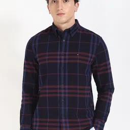 Tommy Hilfiger Men Button-Down Collar Tartan Checked Cotton Casual Shirt-image-67