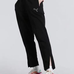 Puma Black Cotton Plain Trousers-image-84