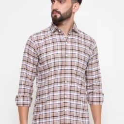 Duke Grey Slim fit Checks Shirt-image-107