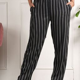 Style Shoes Women Striped Cotton Regular Trousers-image-45