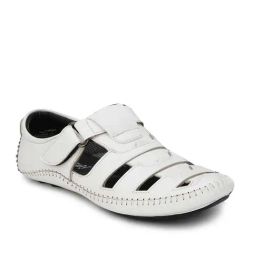 Eego Italy Men's White Fisherman Sandals-36