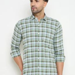 Duke Green Slim fit Checks Shirt-image-50