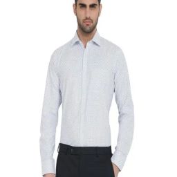 Park Avenue Blue Slim Fit Printed Formal Shirt-picture-34