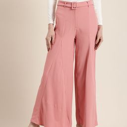 HERE&NOW Women High-Rise Wide Leg Parallel Trousers-picture-26