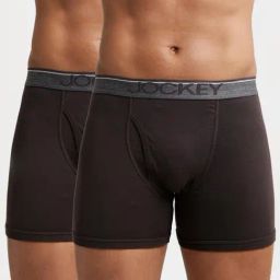 Jockey 8009 Chocolate Super Combed Cotton Rib Boxer Briefs with Ultrasoft Waistband - Pack of 2-image-8