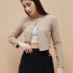 Code Beige Regular Fit Jacket-58