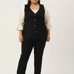 theRebelinme Plus Size Linen Waistcoat with Trousers-image-58