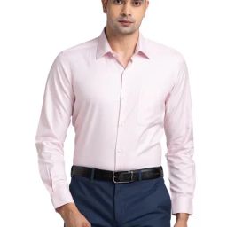 Raymond Red Contemporary Fit Texture Shirt-image-34