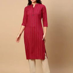 SHOWOFF Maroon Printed Kurta-image-34