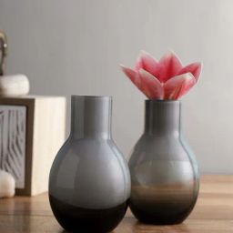 Tayhaa Grey Glass Flower Vase - Set of 2-image-19