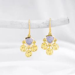 GIVA 92.5 Sterling Silver Golden Chalcedony Chandelier Earrings-image-62