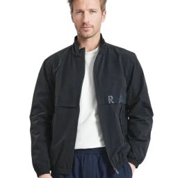 Rare Rabbit Navy Relaxed Fit Typography Jacket-image-79