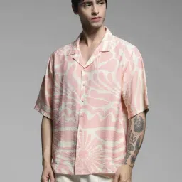 Jack & Jones Pink & White Loose Fit Printed Shirt-picture-6