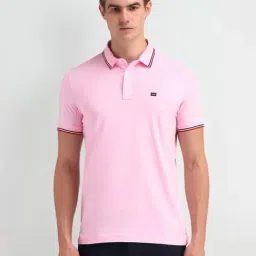 Arrow Sport Pink Cotton Regular Fit Polo T-Shirt-picture-15
