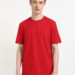 Tommy Hilfiger Medium Red Cotton Regular Fit T-Shirt-image-10