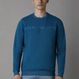 Louis Philippe Blue Cotton Regular Fit Logo Printed Sweatshirt-picture-22