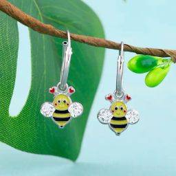 GIVA 92.5 Sterling Silver Cheery Bee Hoop Earrings-picture-11