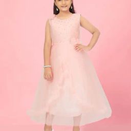 Aarika Kids Peach Applique Gown-image-80