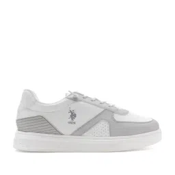 U.S. Polo Assn. Men's White & Ash Grey Casual Sneakers-picture-3