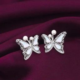 GIVA 92.5 Sterling Silver Glittering Butterfly Stud Earrings-image-58