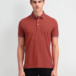 Arrow Sport Red Cotton Regular Fit Polo T-Shirt-image-53