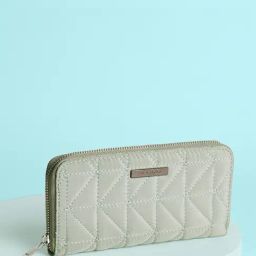 Forever Glam by Pantaloons Green Textured Medium Zip Around Wallet for Women-25