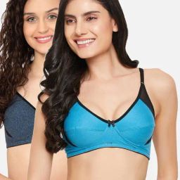 Clovia Multicolor Full Coverage Non-Wired Everyday Bra - Pack of 2-image-31