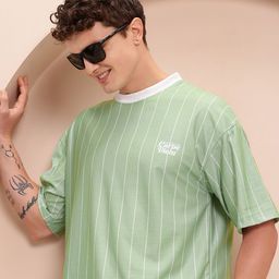 Mast & Harbour Striped Relaxed Fit T-shirt-image-94