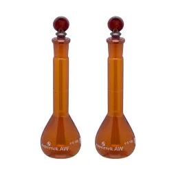 Supertek 100 ml QR Coded Volumetric Flask Wide Mouth Amber Color Class A ISI Mark with Interchangeable Glass and Super Stopper, Individual Works Certificate, 75.439.0100QI (Pack of 2)-14
