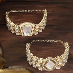 Zaveri Pearls Set of 2 Gold Tone Dazzling Austrian Diamonds & Stones Fusion Bracelets-ZPFK17945-87