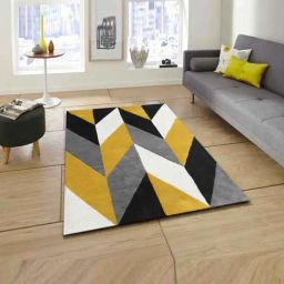 Presto Yellow & Grey Wool Hand Tufted Carpet-picture-44