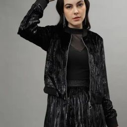 Centrestage Black Textured Jacket-image-9