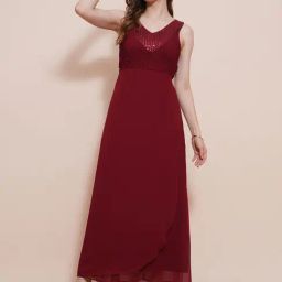 Globus Maroon Embellished Maxi Dress-picture-28