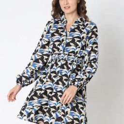 Vero Moda Multicolor Printed Fit & Flare Dress-image-7