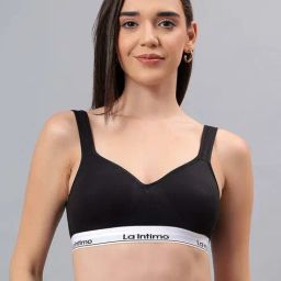 La Intimo Black Comfort Fit Bra-image-9
