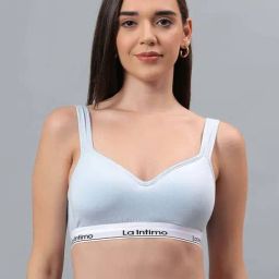 La Intimo Light Blue Comfort Fit Bra-image-58