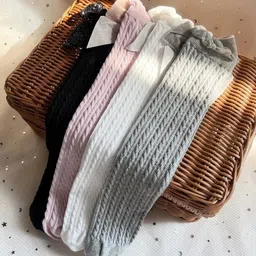 EL REGALO Girls Pack Of 4 Knitted with Bow Details Calf-Length Socks-picture-13
