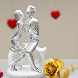 Archies Multicoloured Combo of Love Figurine & Rose-image-31