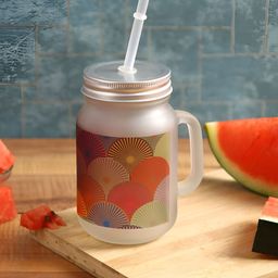 PENTADECO Red & Green Printed Glass Matte Set of Cups and Mugs-39