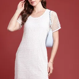 all about you Pure Cotton Self Design Sheath Dress-image-74