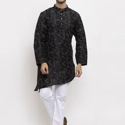 KLOTTHE Men Black Printed Kurta-image-55