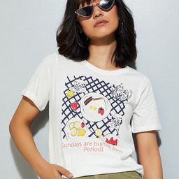 max Women Graphic Printed Round Neck Cotton T-shirt-image-50